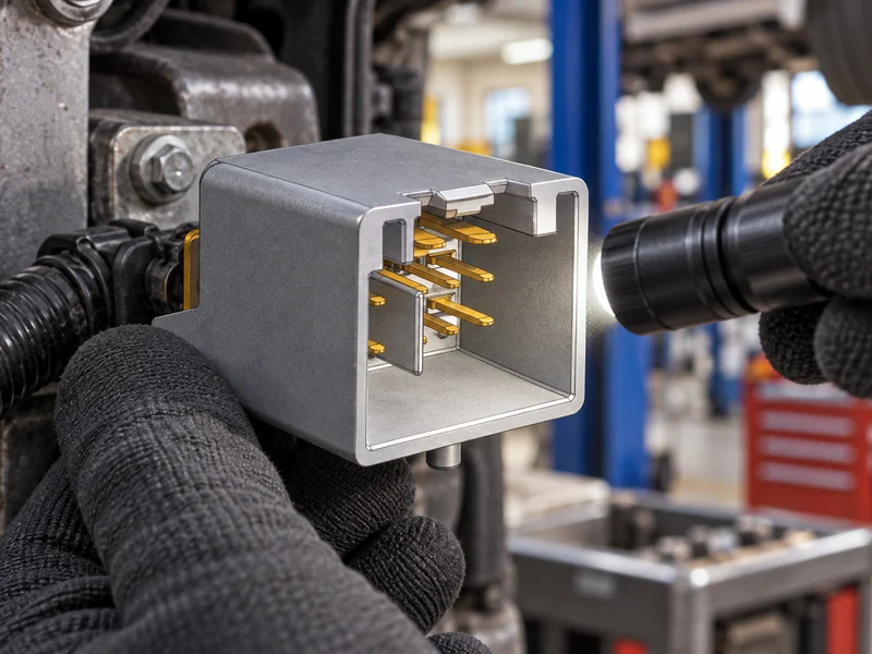 Car battery terminal connector inspection