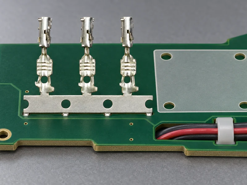 Shenji connection terminals on a PCB layout review bench