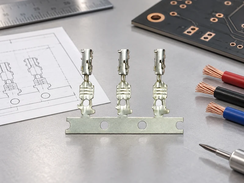 PCB designer selecting connecting pins from dimensioned header and wire-housing drawings