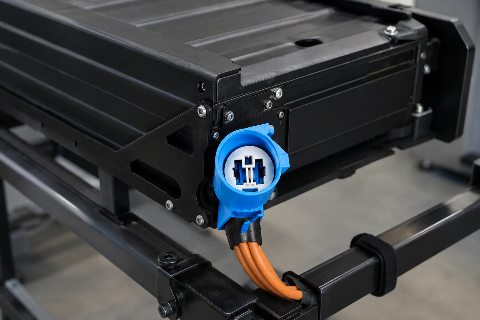Connector for electric bike service in a workshop