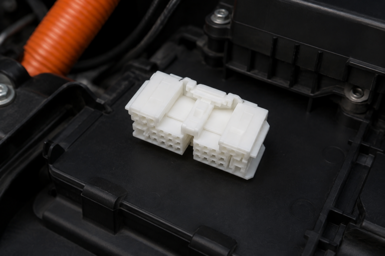 CNSJ multi-pin connector integrated in an electric vehicle power distribution enclosure