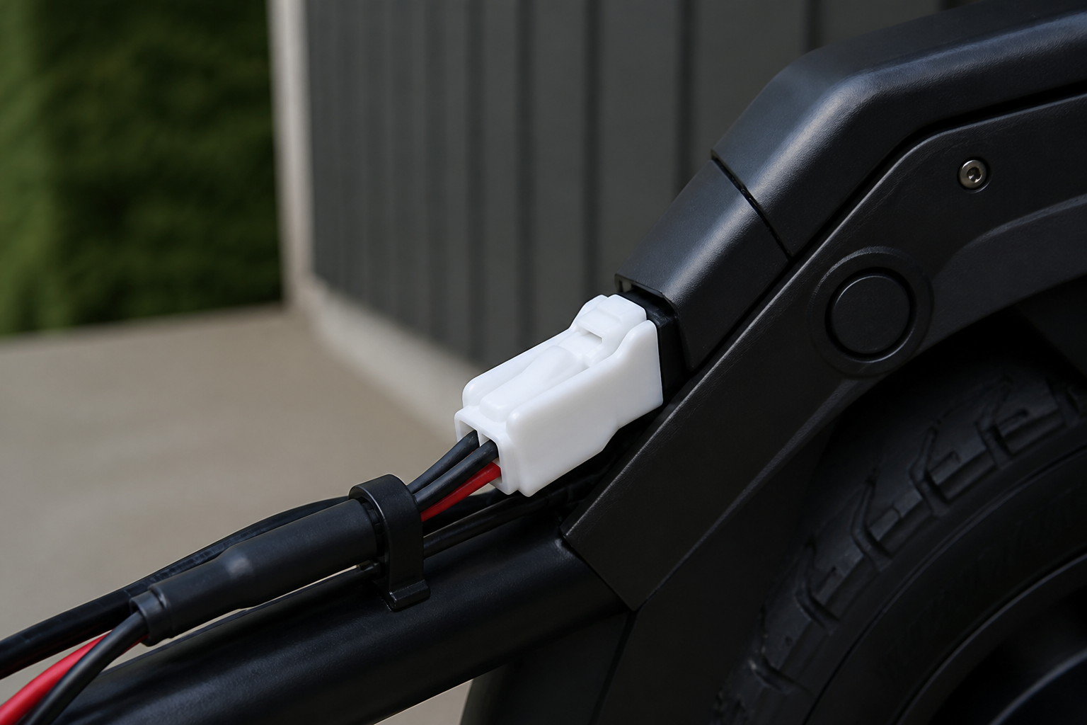 E-bike connector service inspection in a fleet workshop