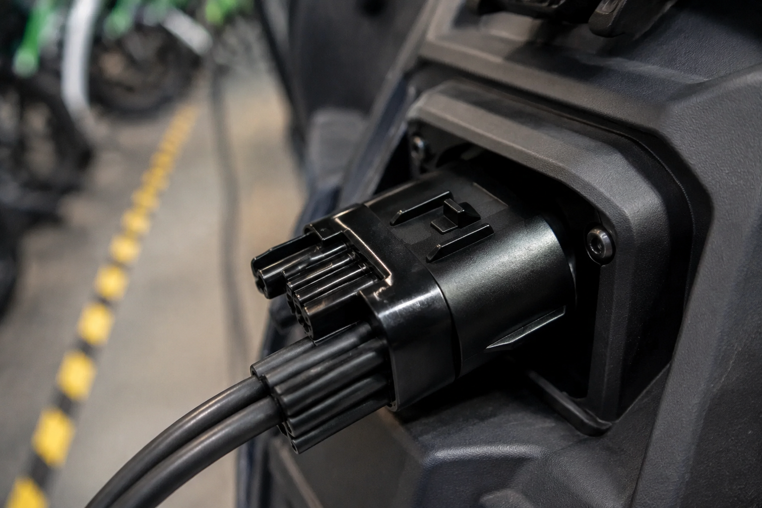 Electric bike battery connector wiring inspection