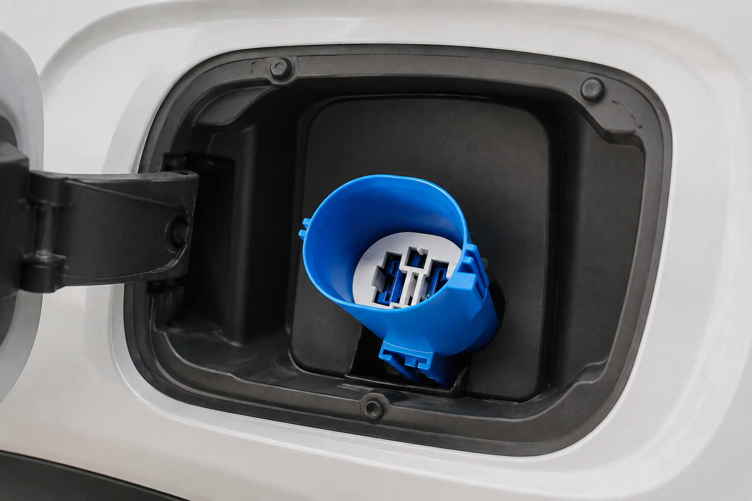 CNSJ blue T connector integrated in a commercial electric vehicle access compartment